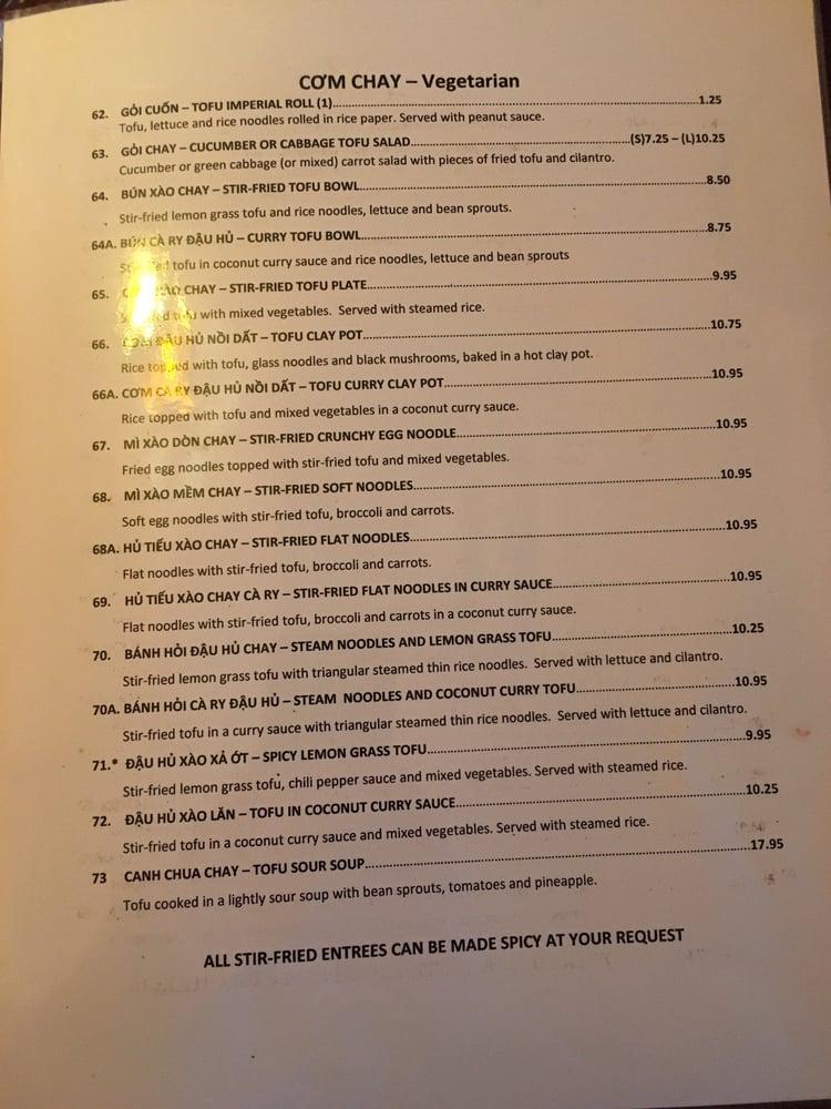 Mai's Restaurant Authentic Vietnamese Cuisine меню