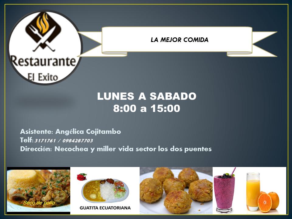 El delicioso Restaurante El Éxito