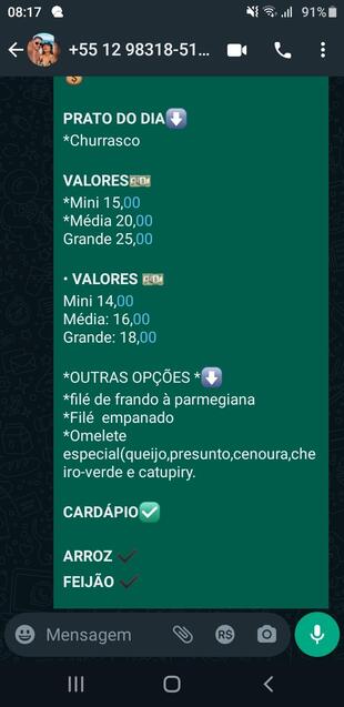 Lá caseirinha Marmitex