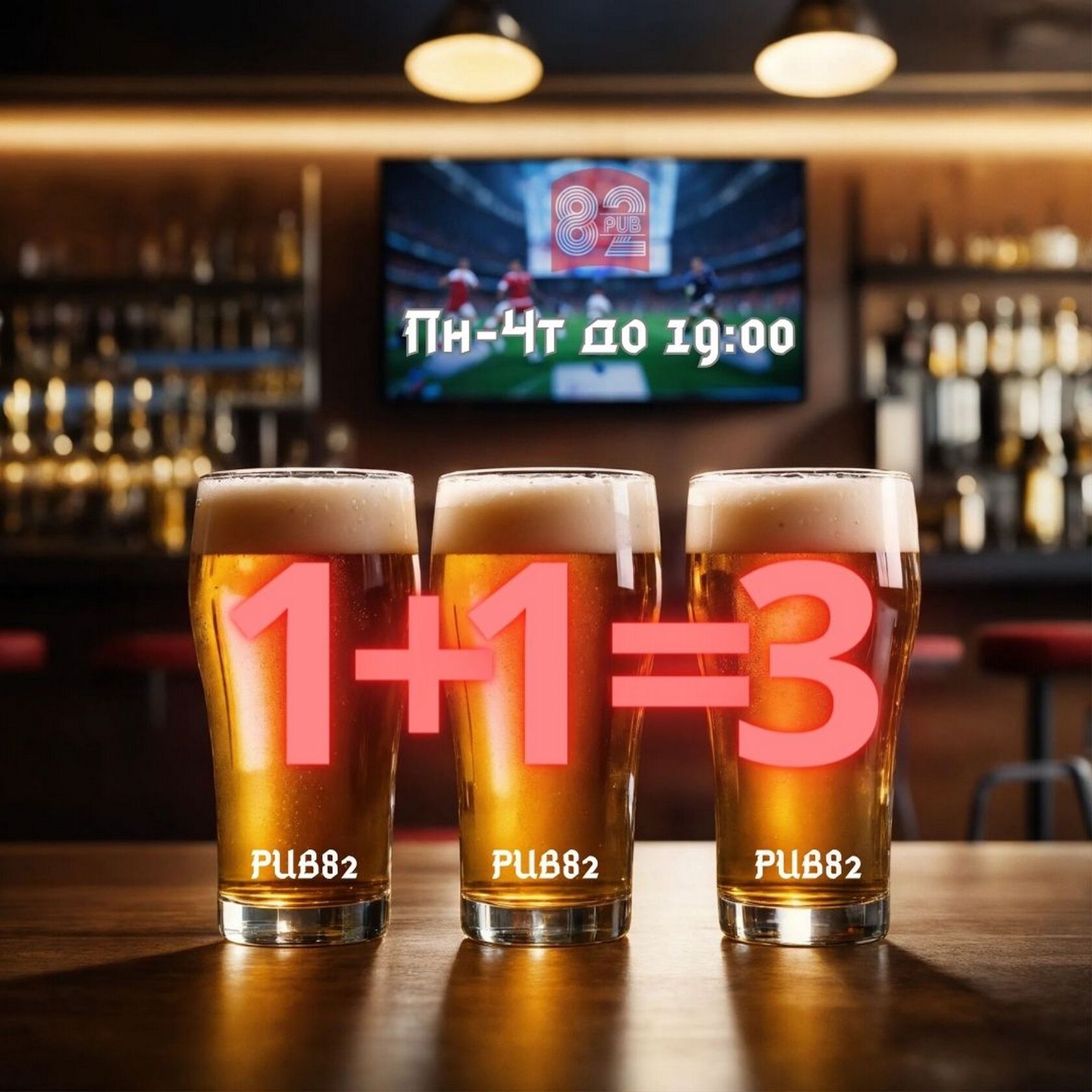 1+1=3 draft beer