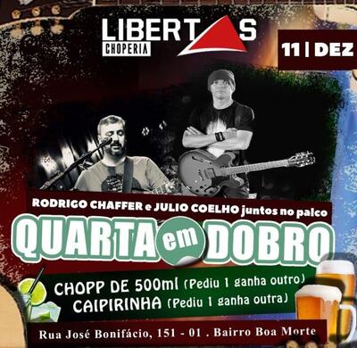 Aqui está a publicidade do Choperia Libertas