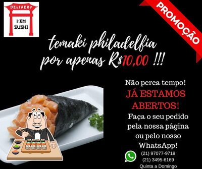 No Ken Sushi Delivery, você pode tentar sushi