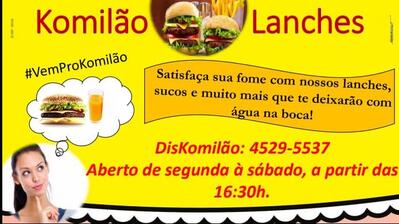 A representação visual da marca do Komilao lanches