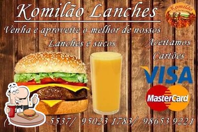 Peça um dos hambúrgueres servidos no Komilao lanches