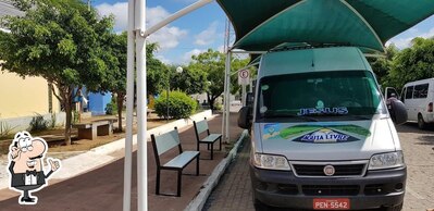 Sente em uma das mesas no Tapioca Da Preta