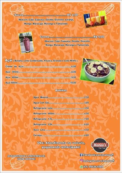 Leia as informações sobre o Manoo's Fast Food