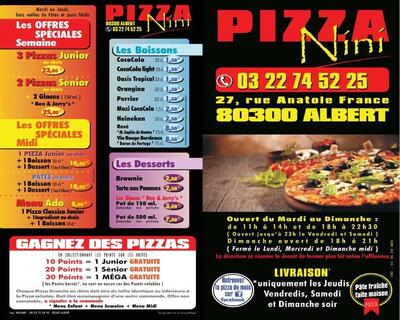 L'annonce publicitaire affiche les informations sur Pizzanini