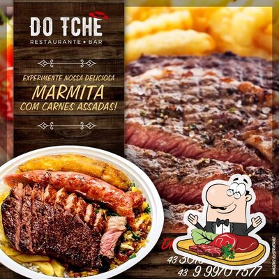 Escolha pratos de carne do menu