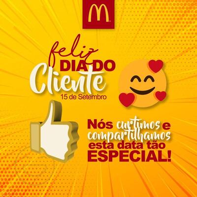 A publicidade mostra informações sobre o Mc Donald's