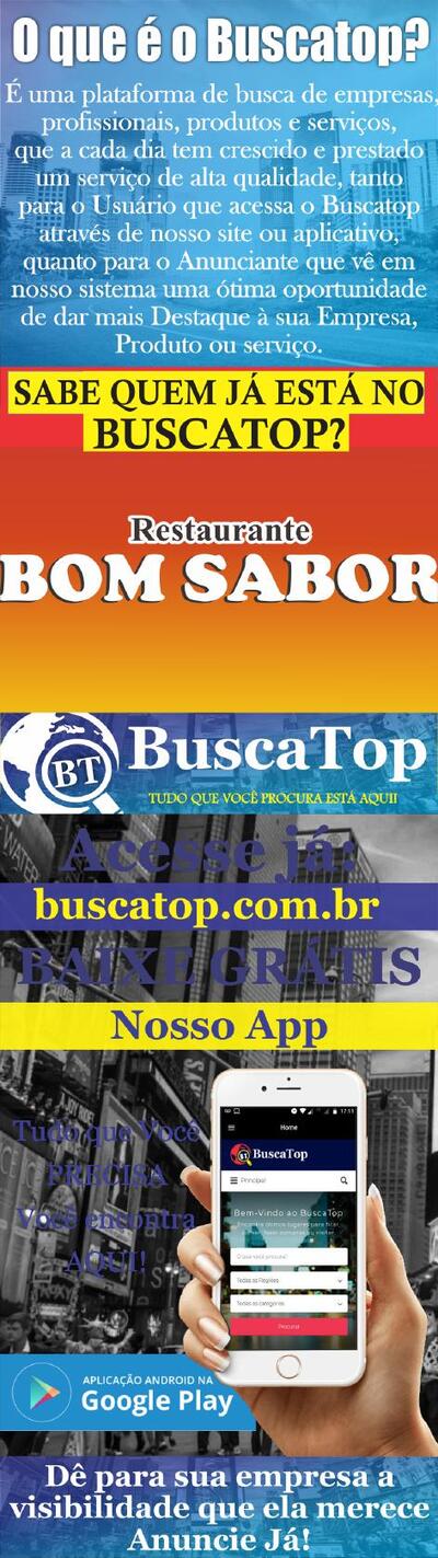 A publicidade apresenta informações sobre o Restaurante bom Sabor