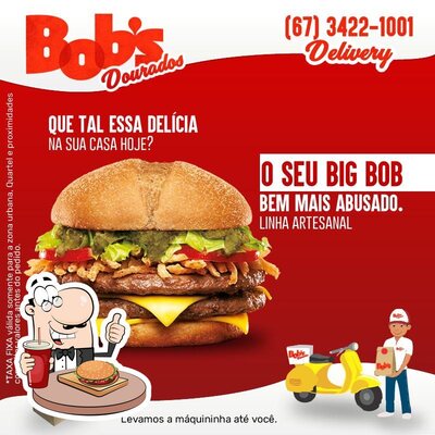 Peça um dos hambúrgueres disponíveis no Bob's