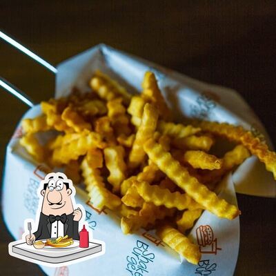 O Shake Burger serve batatas fritas
