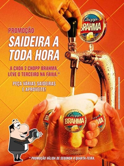A publicidade mostra informações sobre o Quiosque Brahma