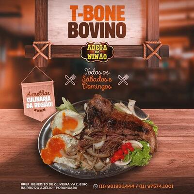 A publicidade mostra informações sobre o Restaurante ADEGA DO NINÃO
