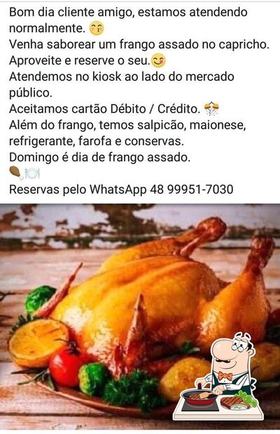 Refeições de carne são disponibilizados no Jf Frangos Assados-imaruí