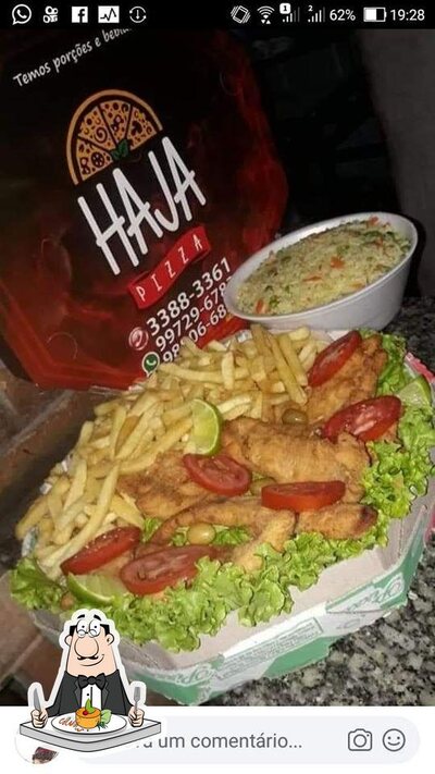 Platos en Haja Pizza