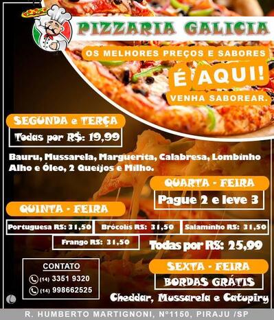 Olhe as informações sobre o Galicia