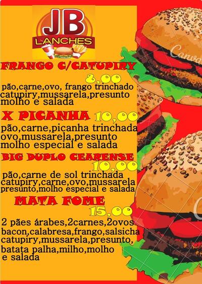 Aqui está a publicidade do JB Lanches