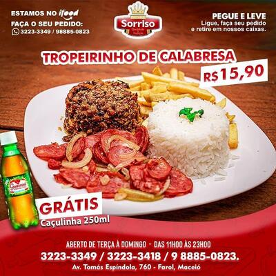 A publicidade mostra informações sobre o Pizzaria Sorriso