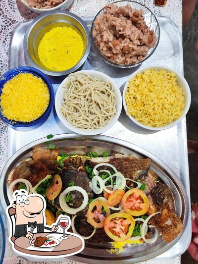 Experimente pratos de carne do menu