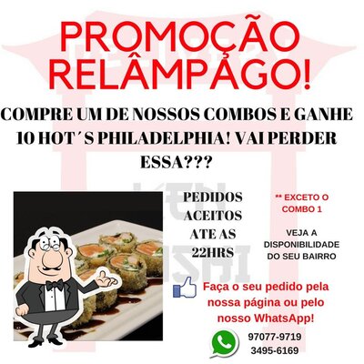 Sente em uma das mesas no Ken Sushi Delivery